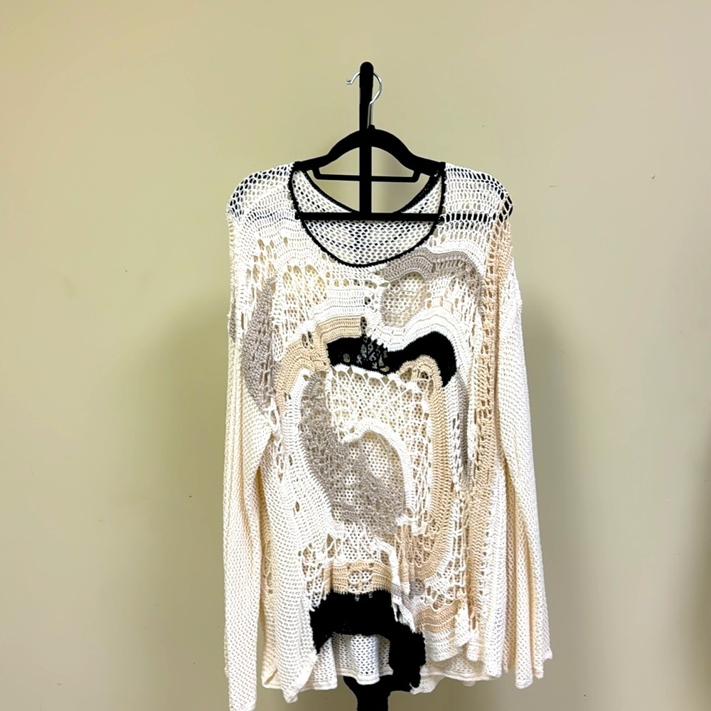 Plus size 6th&Lane open weave sweater